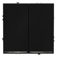 Изображение Проходной переключатель встраиваемый VOLTUM S70 двухклавишный с подсветкой 10А (черный матовый)