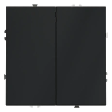 Изображение Выключатель с самовозвратом встраиваемый VOLTUM S70 двухклавишный 10А, (графит)